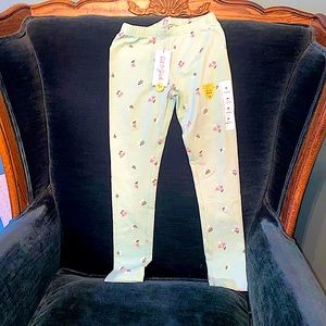 Mint green floral leggings